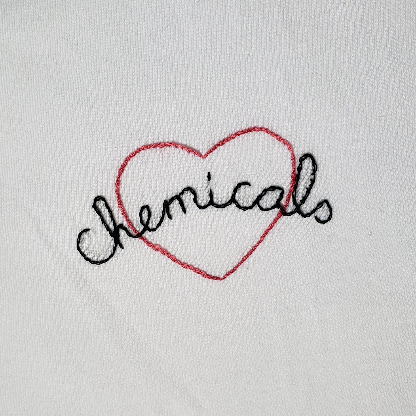 I Love Chemicals Heart Hand Embroidered Tee