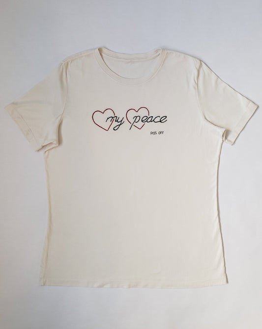 Love My Peace but with Some Sass Hand Embroidered Tee