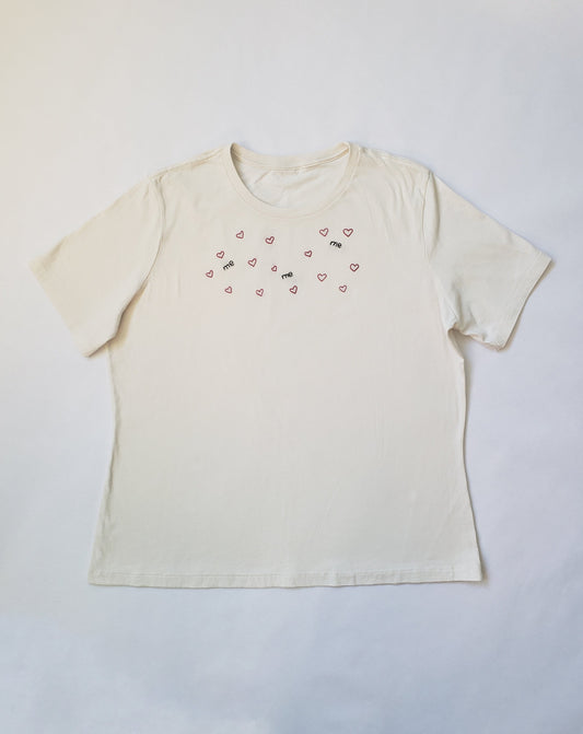 Teeny Text Extravagant Self Love Hand Embroidered Tee